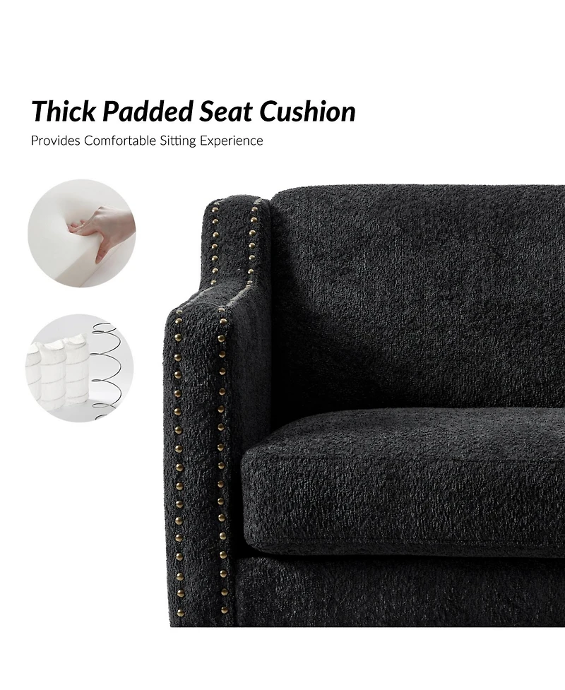 Transitional Ulysses Armchair with Solid Wood
