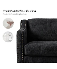 Transitional Ulysses Armchair with Solid Wood
