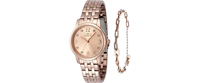 Invicta Women's 48257 Angel Quartz 3 Hand Rose Gold Dial Watch