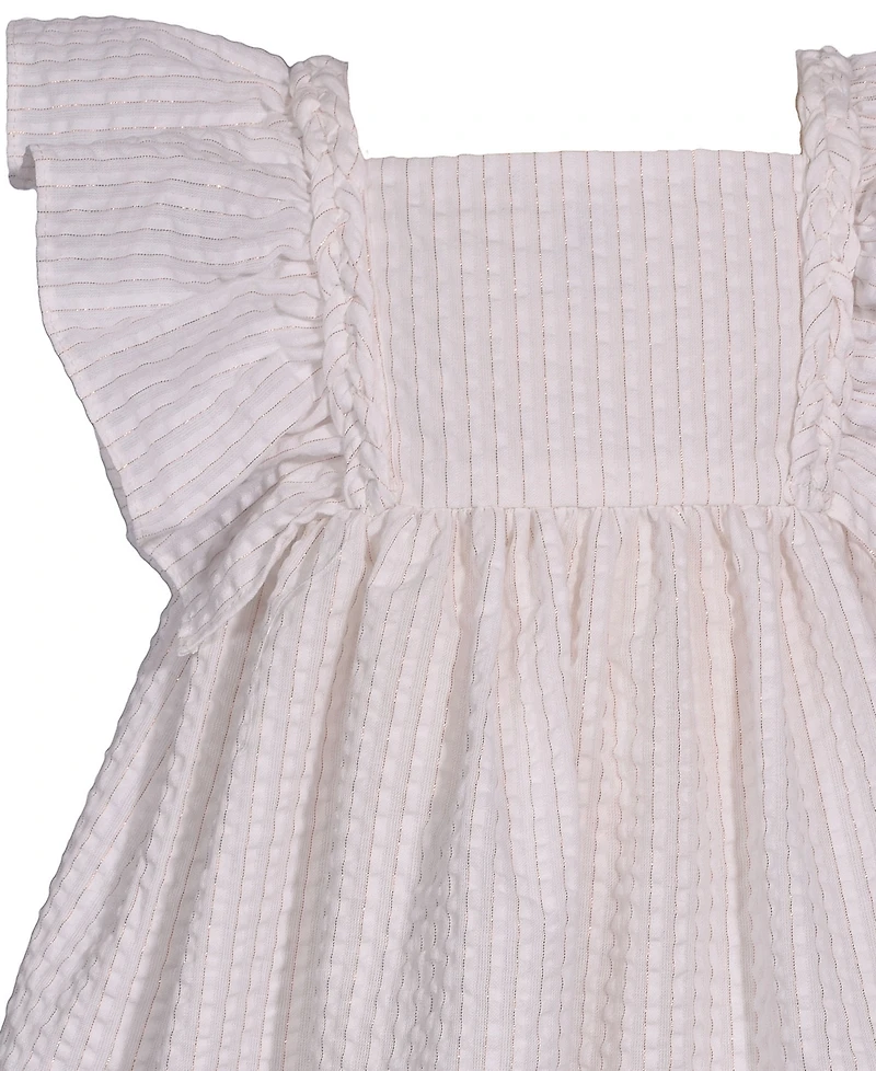 Bonnie Baby Girls Flutter Sleeve Seersucker Dress