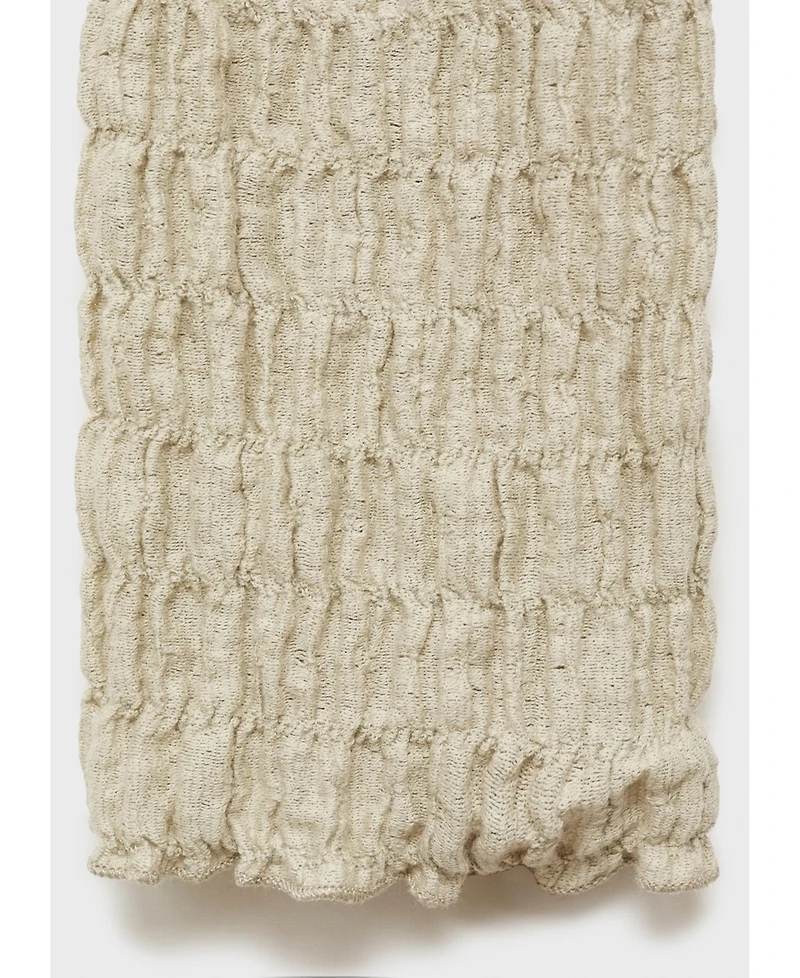 Mango Women's Cotton Texture Ties Cardigan Sweater