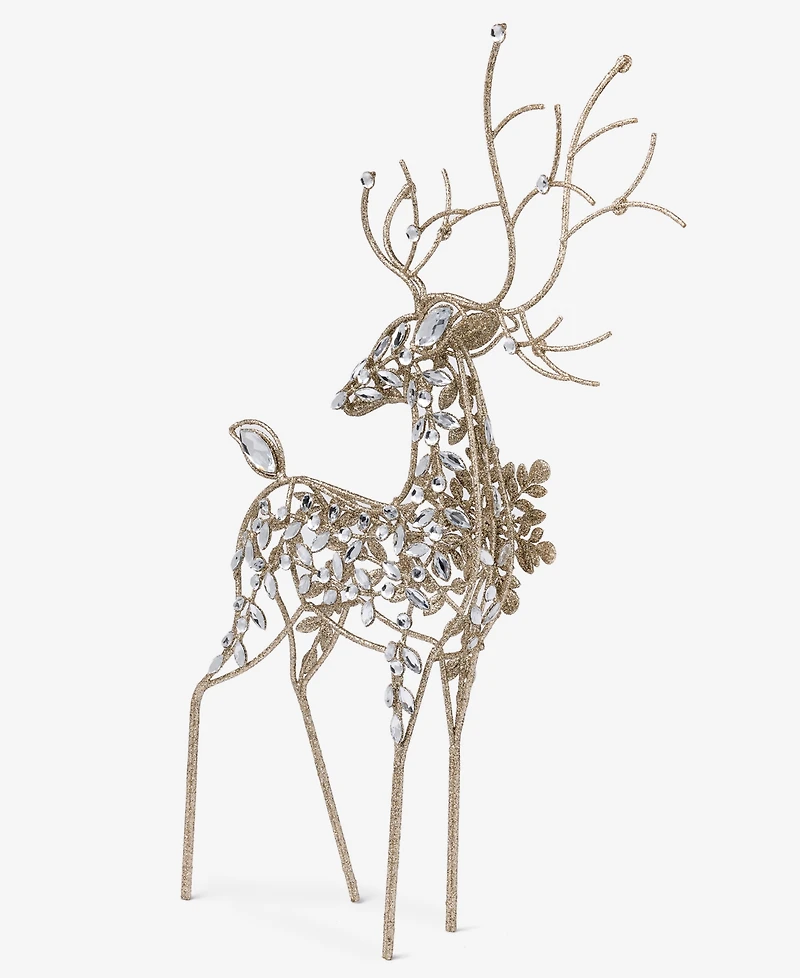 Holiday Lane Opulence Iron and Gem Deer Figurine, Macy's Exclusive