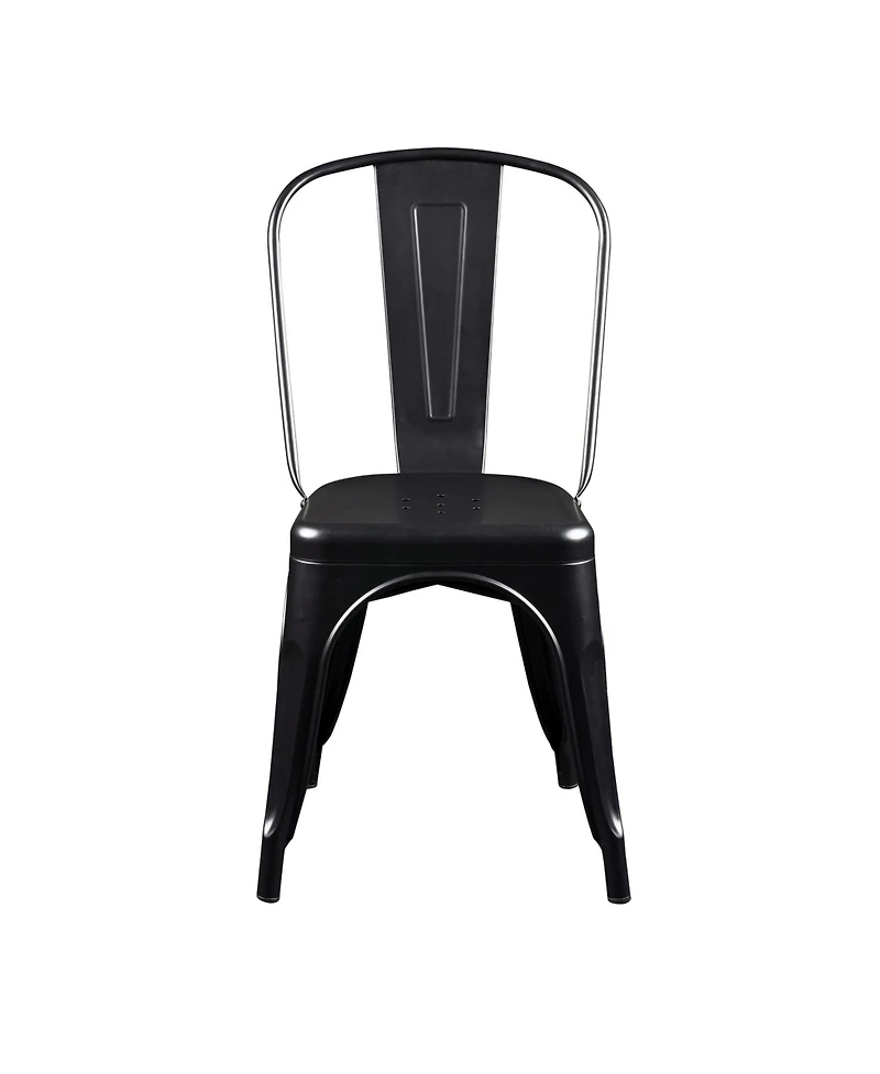 Set of Four Sturdy Steel Side Chairs for Dining or Kitchen