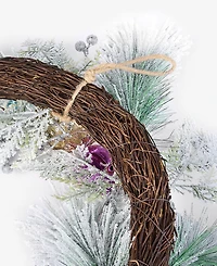 Holiday Lane Whimsy Silver Wreath With Colorful Ornaments, Macy's Exclusive