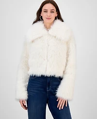Maralyn & Me Juniors' Cropped Faux-Fur Coat