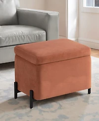 Lifestyle Solutions 24" Velvet Kyoto Small Storage Ottoman