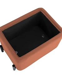 Lifestyle Solutions 24" Velvet Kyoto Small Storage Ottoman