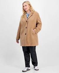 Maralyn & Me Trendy Plus Size Single-Breasted Walker Coat