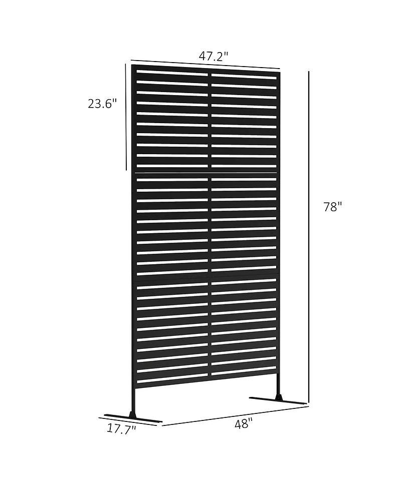 Outsunny Metal Outdoor Privacy Screen with Sd Divider,