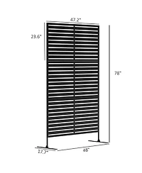 Outsunny Metal Outdoor Privacy Screen with Sd Divider,