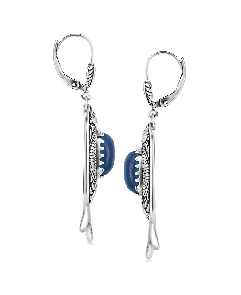 Sterling Silver Sodalite Trapezoid Earrings
