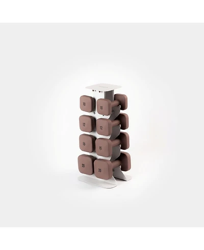 WeGym SafeGrip Dumbbells Upper Set with Light Rack - 10, 12, 15, 20lbs