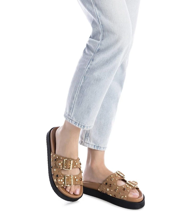 Carmela Leather Women's Fashion Footbed Sandals By Xti