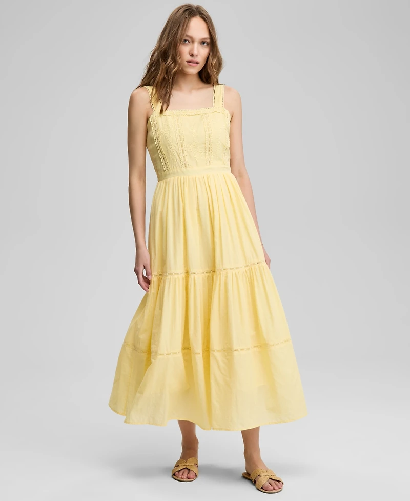 And Now This Women's Embroidered Cotton Maxi Dress, Exclusively at Macy's