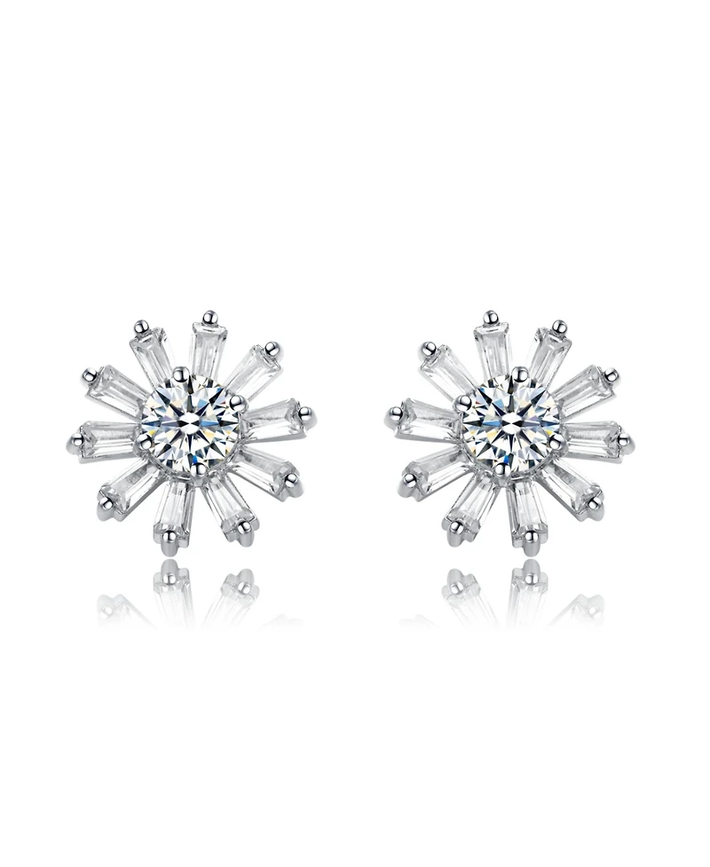Unique White Gold Plated with numerous Stems stud Earrings