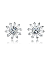 Unique White Gold Plated with numerous Stems stud Earrings