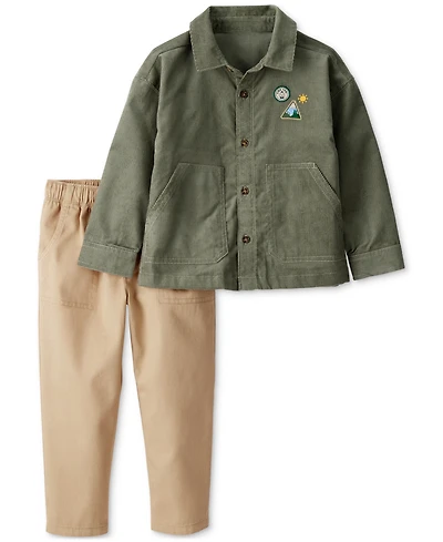 Carter's Toddler Boys 2-Pc. Button Front Top & Pants Set