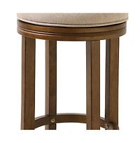 Backless Swivel Counter Height Bar Chair – Solid Wood Frame for Kitchen or Dining Use
