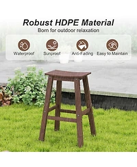 29" Patio Bar Stool Set of 2 with Curved Seat & Footrests for Backyard Outdoor
