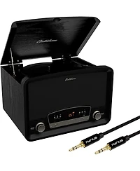 Electrohome Kingston 7-in-1 Vintage Vinyl Record Player Stereo System with 3-Speed Turntable, Bluetooth, Am/Fm Radio, Cd, Aux In