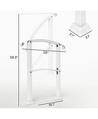 Outsunny 1-3 Step Handrails for Outdoor Steps, Metal Deck Railing,