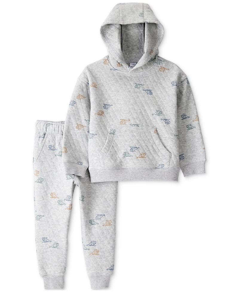 Carter's Toddler Boys 2-Pc. Helicopter Quilted Hoodie & Pants Set