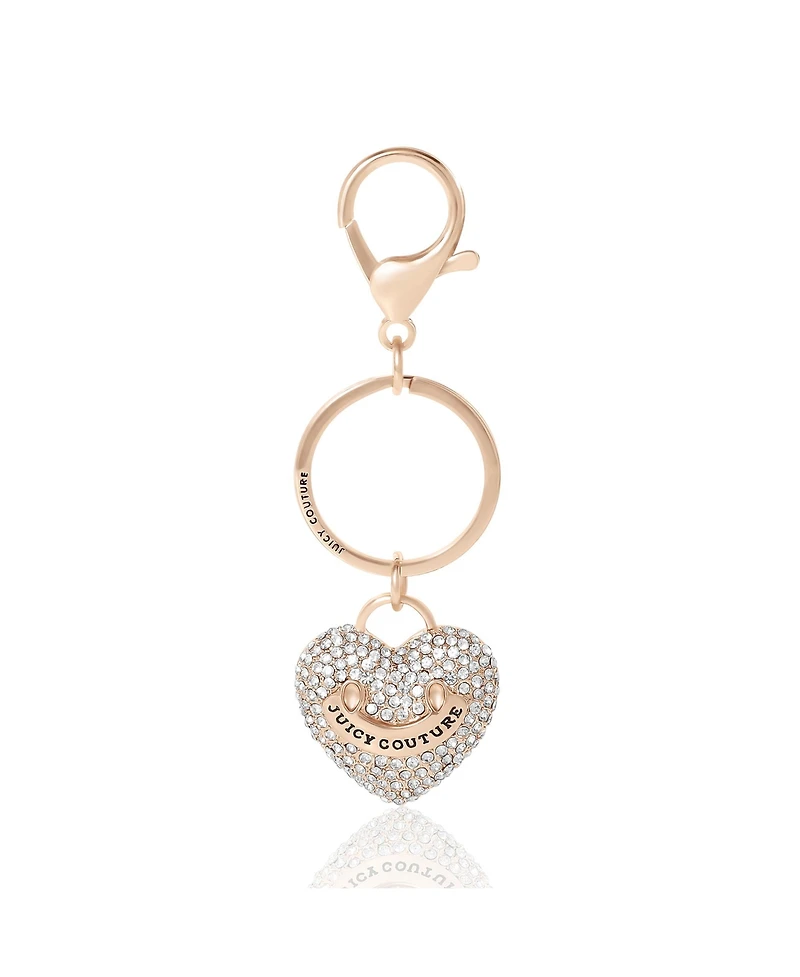 Juicy Couture Pave Heart Keychain – Sparkling Gold-Tone Charm