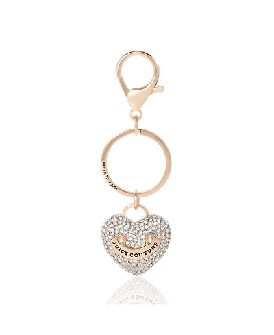 Juicy Couture Pave Heart Keychain – Sparkling Gold-Tone Charm