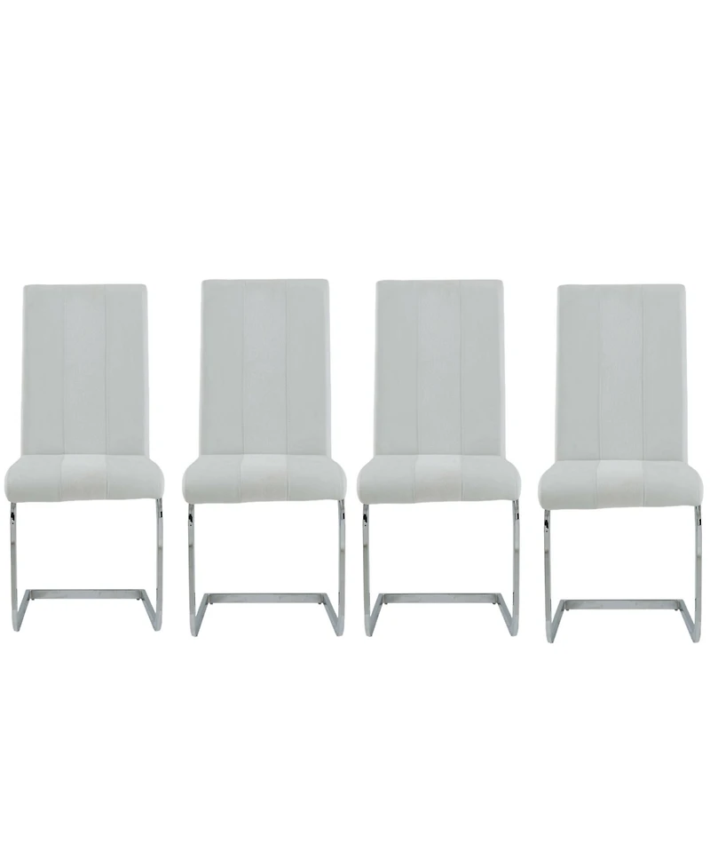 Upholstered Faux Leather Side Dining Chairs Set of 4 for Everyday Dining Comfort