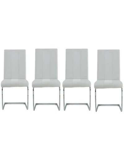 Upholstered Faux Leather Side Dining Chairs Set of 4 for Everyday Dining Comfort