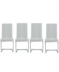 Upholstered Faux Leather Side Dining Chairs Set of 4 for Everyday Dining Comfort