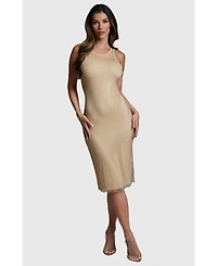 Bebe Women's Crystal Mesh Tank Dress