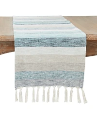 Saro Lifestyle Fringed Stripe Table Runner