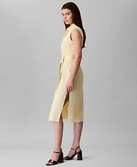 Calvin Klein Women's Sleeveless Tie-Waist Shirtdress