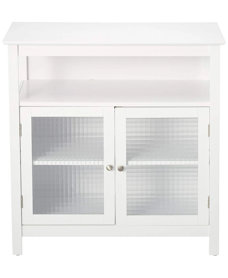 Kings Brand Furniture 2-Door Sideboard Buffet Storage Cabinet for Dining Room, Kitchen Accent Cabinet (White