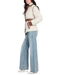 Guess Women's Belted Faux-Shearling Coat