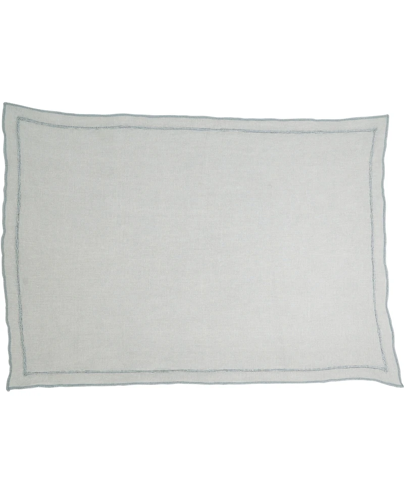 Saro Lifestyle Stonewashed Overlock Linen Edge Placemats, 14" x 20"