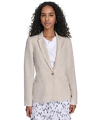 Calvin Klein Petite Linen-Blend Blazer