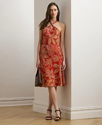 Lauren Ralph Women's Floral Georgette Halter Dress