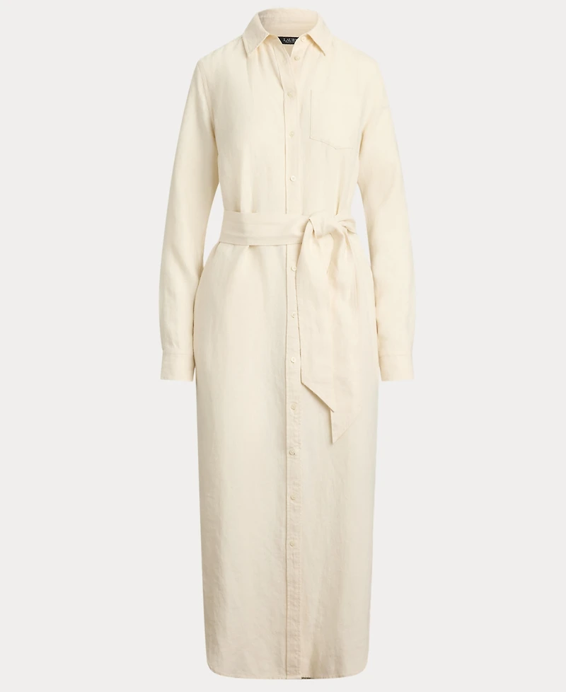 Lauren Ralph Women's Belted Linen Shirtdress