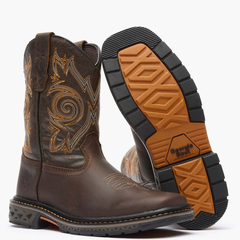 Georgia Boot Kids Carbo-Tec Lt Brown Pull-On