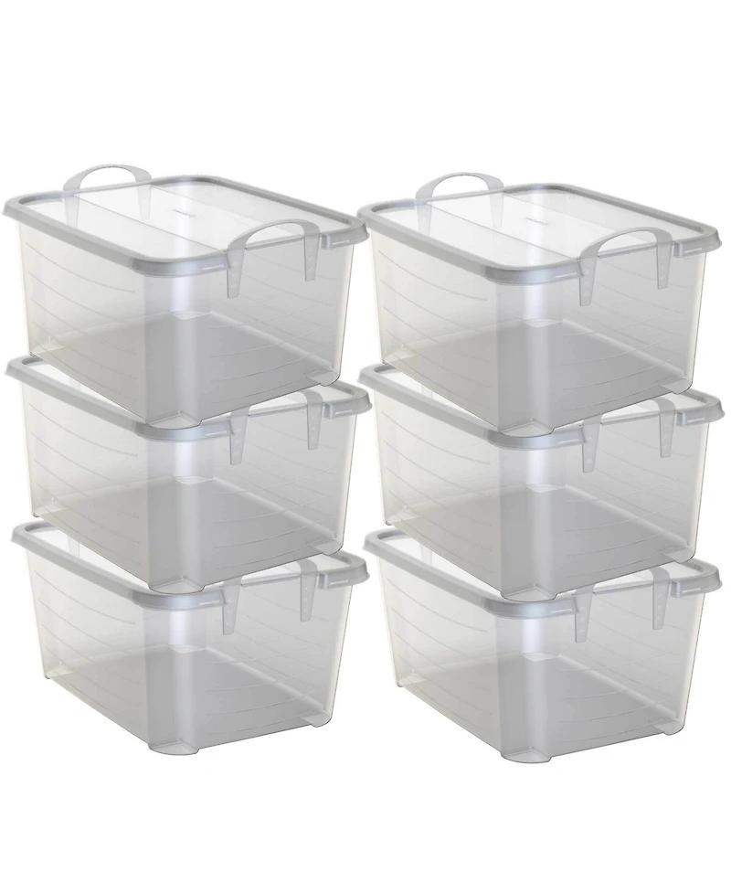 Life Story Clear Stackable Closet & Storage Box 55 Quart Containers, (6 Pack)