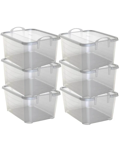 Life Story Clear Stackable Closet & Storage Box 55 Quart Containers, (6 Pack)