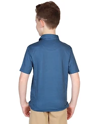 Tailorbyrd Boys Midnight Blue Dot Performance Polo Shirt - Comfortable and Stylish