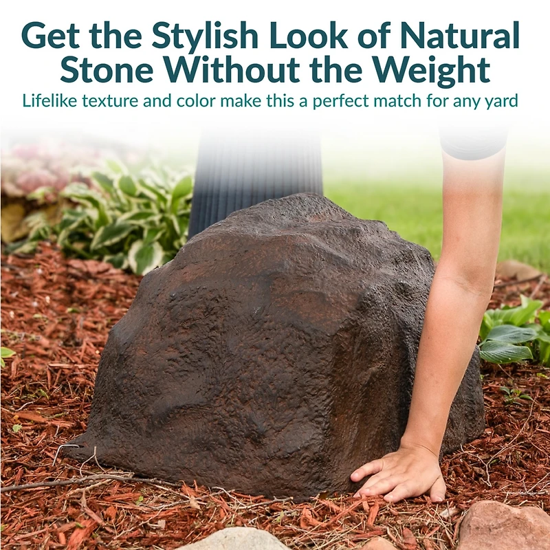 Outdoor Polyresin Landscape Rock Septic Cover with Stakes
