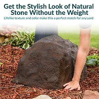 Outdoor Polyresin Landscape Rock Septic Cover with Stakes