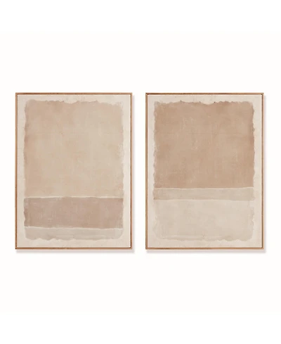 29.5"W x 1.5"D x 39.25"H Composition In Taupe Giclees Framed Wall Art Set of 2