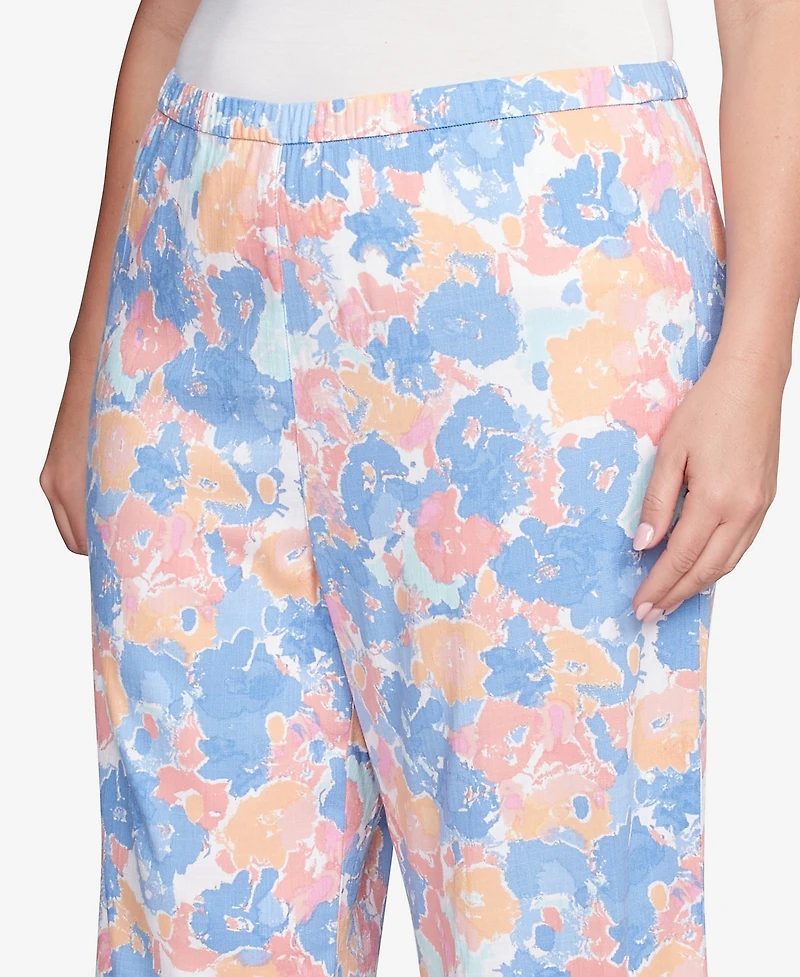 Ruby Rd. Plus Floral Print Soft Capri Pants