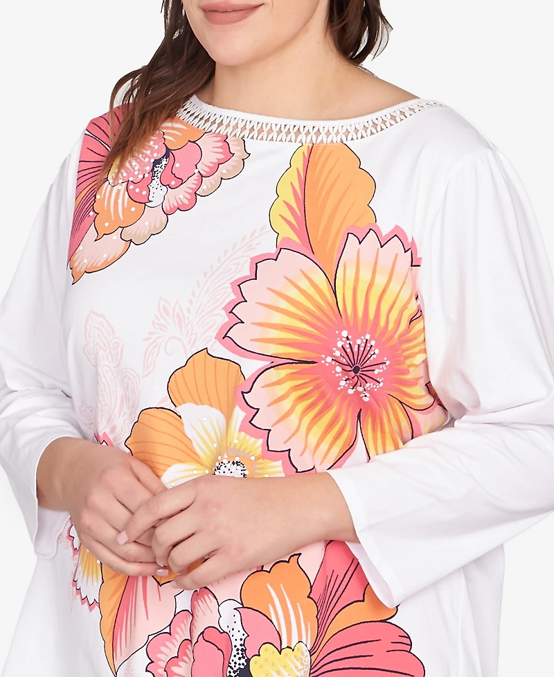 Ruby Rd. Plus Floral Pop Knit Top