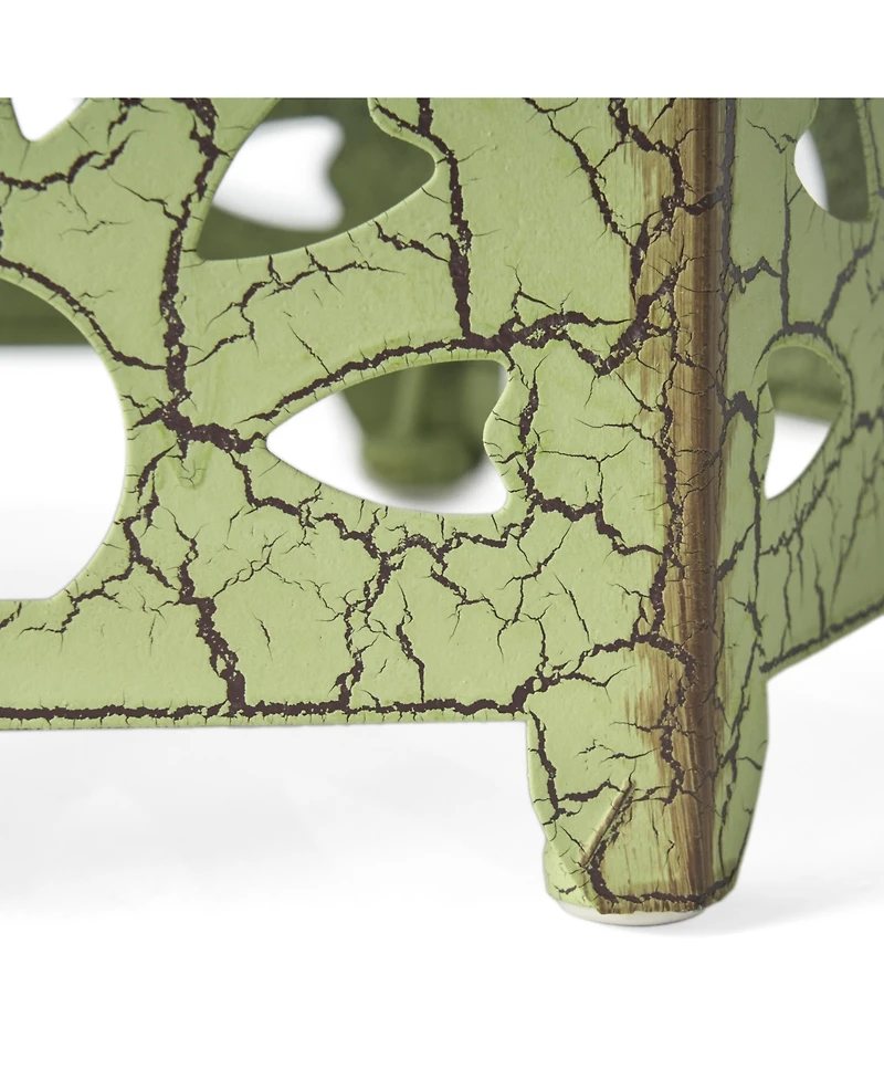 Streamdale Sunburst Iron End Table Set - Crackle Teal, Blue, or Green